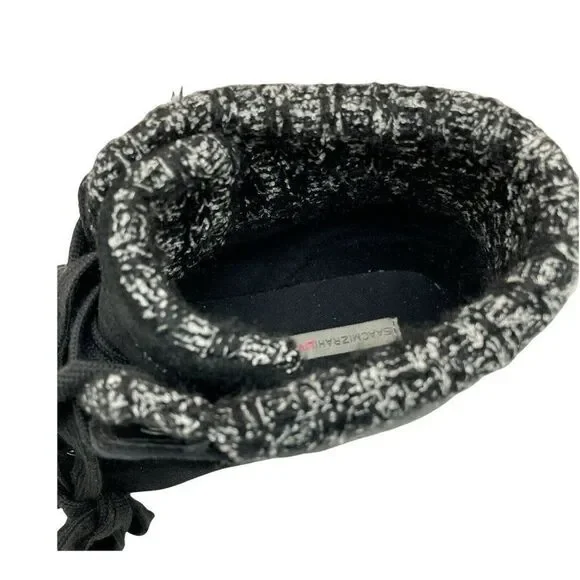 Isaac Mizrahi Sky Black Suede Soho Lily Knit Trim Lace Up Hi Top Sneakers 9 M - Picture 9 of 11